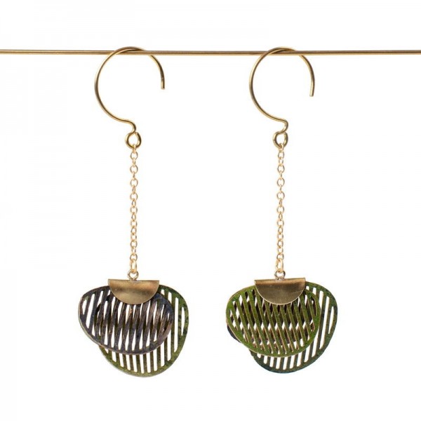 Pendientes largos algas verdes Pendientes largos algas verdes