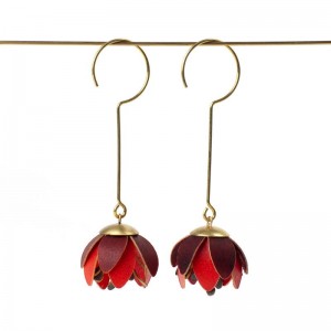 Pendientes campanillas largos rojos Pendientes campanillas largos rojos