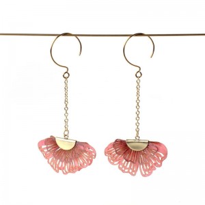 Pendientes Brotes cadena malva Pendientes Brotes cadena malva