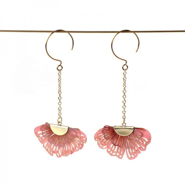 Pendientes Brotes cadena malva Pendientes Brotes cadena malva
