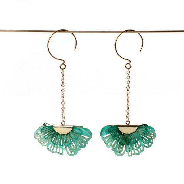 Pendientes Brotes cadena turquesa Pendientes Brotes cadena turquesa