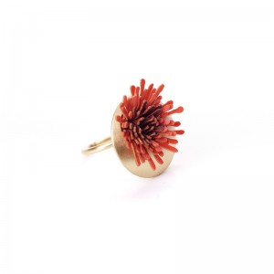 Anillo cápsula Anémona rojo Anillo cápsula Anémona rojo
