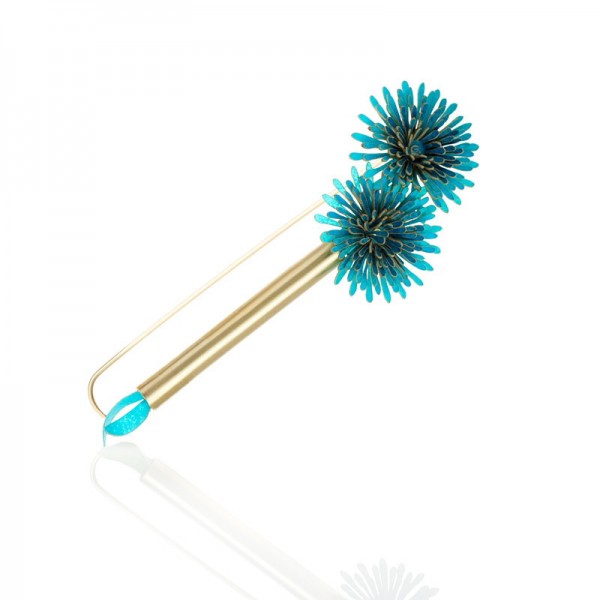 Broche Anémona tubo AZUL Broche Anémona tubo AZUL