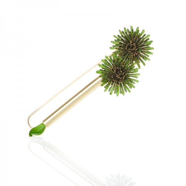 Broche Anémona tubo verde Broche Anémona tubo verde