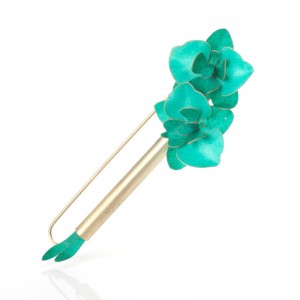 Broche Orquídea tubo Turquesa Broche Orquídea tubo Turquesa