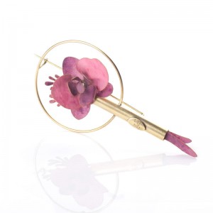 Broche Orquídea aro Malva Broche Orquídea aro Malva