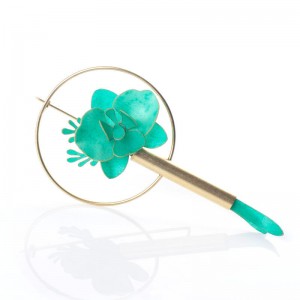 Broche Orquídea Aro Turquesa Broche Orquídea Aro Turquesa