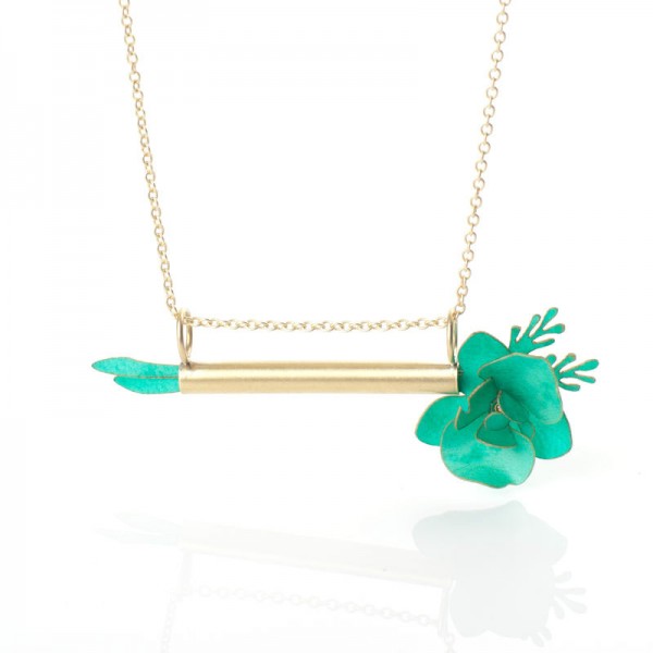 Colgante Orquídea tubo Turquesa Colgante Orquídea tubo Turquesa