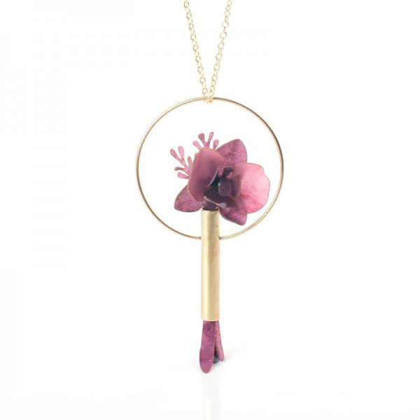 Colgante Orquídea Aro Malva Colgante Orquídea Aro Malva