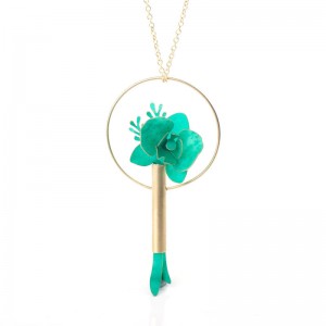 Colgante Orquídea Aro Turquesa Colgante Orquídea Aro Turquesa