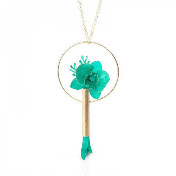 Colgante Orquídea Aro Turquesa Colgante Orquídea Aro Turquesa
