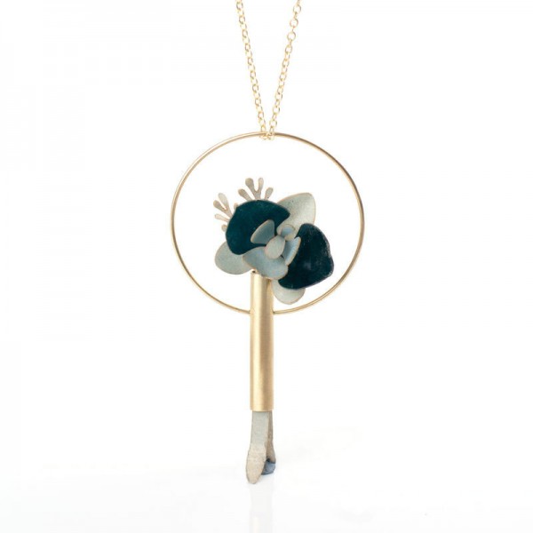 Colgante Orquídea Aro Turquesa Colgante Orquídea Aro Turquesa