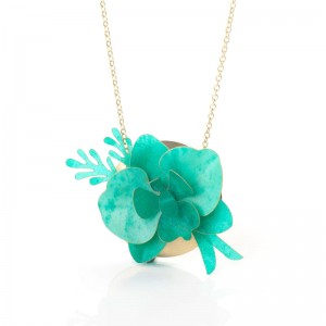 Colgante Orquídea Cápsula Turquesa Colgante Orquídea Cápsula Turquesa