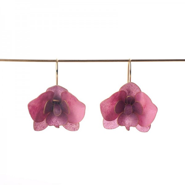 Pendiente Orquídea Corto Malva Pendiente Orquídea Corto Malva
