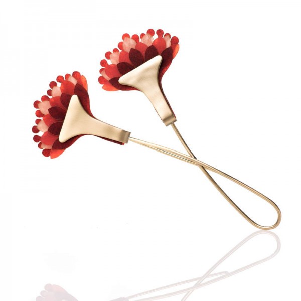 Broche Bromelia Rojo Broche Bromelia Rojo