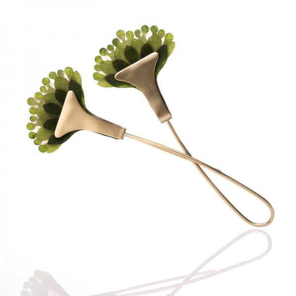 Broche Bromelia Verde Broche Bromelia Verde