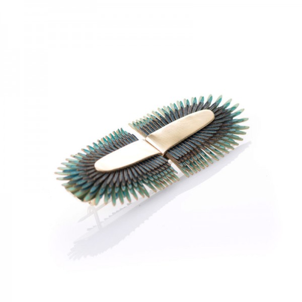 Areca Flat Blue Brooch Areca Flat Blue Brooch
