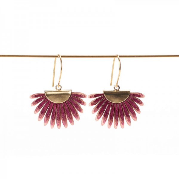 Pendiente Sabal corto Malva