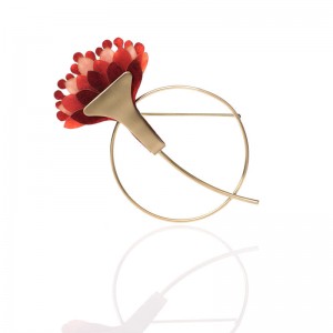 Broche Bromelia Redondo Rojo Broche Bromelia Redondo Rojo