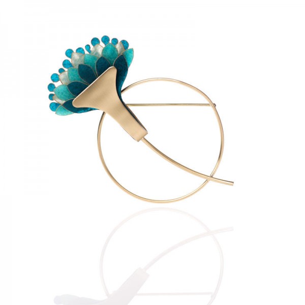 Broche Bromelia Redondo Azul Broche Bromelia Redondo Azul