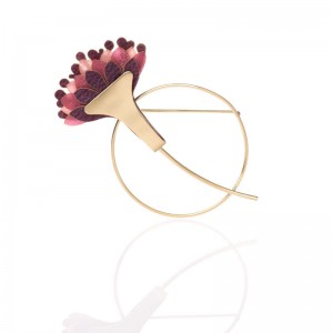 Broche Bromelia Redondo Malva Broche Bromelia Redondo Malva