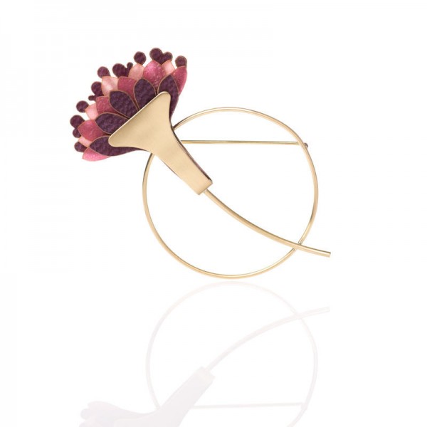 Broche Bromelia Redondo Malva Broche Bromelia Redondo Malva