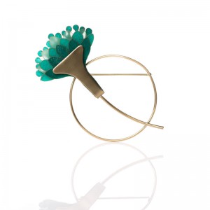 Broche Bromelia Redondo Turquesa Broche Bromelia Redondo Turquesa