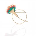 Broche Bromelia Redondo Turquesa Broche Bromelia Redondo Turquesa
