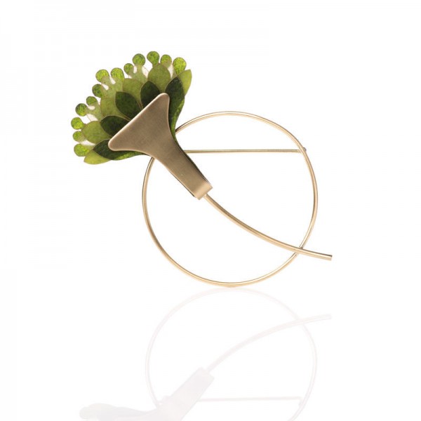 Broche Bromelia Redondo Verde Broche Bromelia Redondo Verde