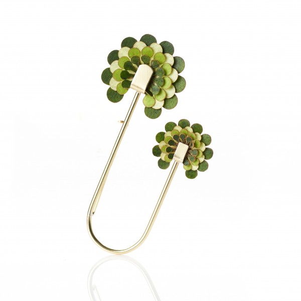 Broche Paipai 2 flores Verde Broche Paipai 2 flores Verde